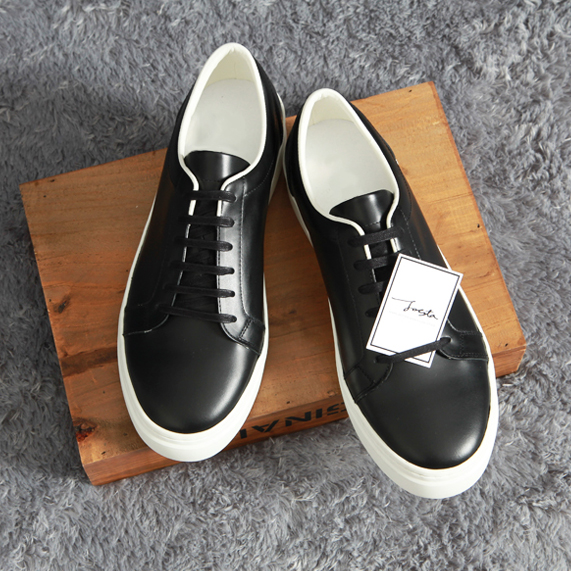 HANDMADE. +5cm real leather daily sneakers (3color)