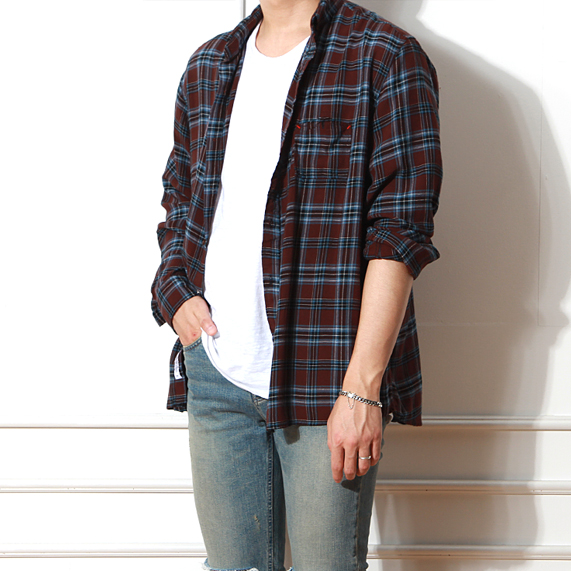 f/w modern check shirt (loose fit.) - sh (2color)