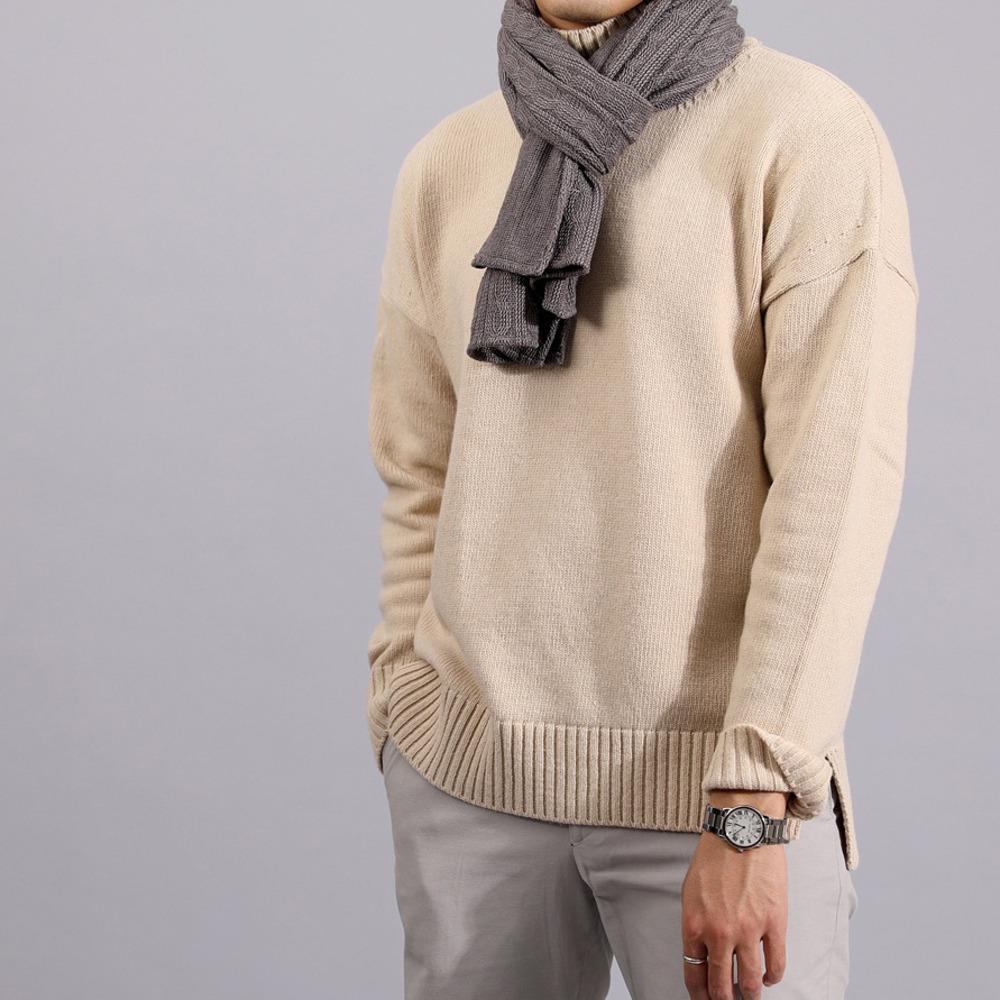 (wool 80%) Armanx over turtleneck knit - knt (4color)